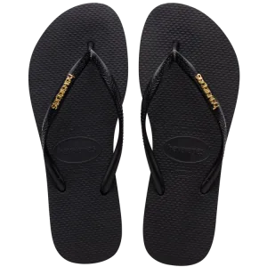 4119875 Slim Logo Metallic Flip Flops
