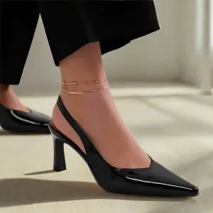 Affirm | Faux Leather Point Toe Slingback Pumps