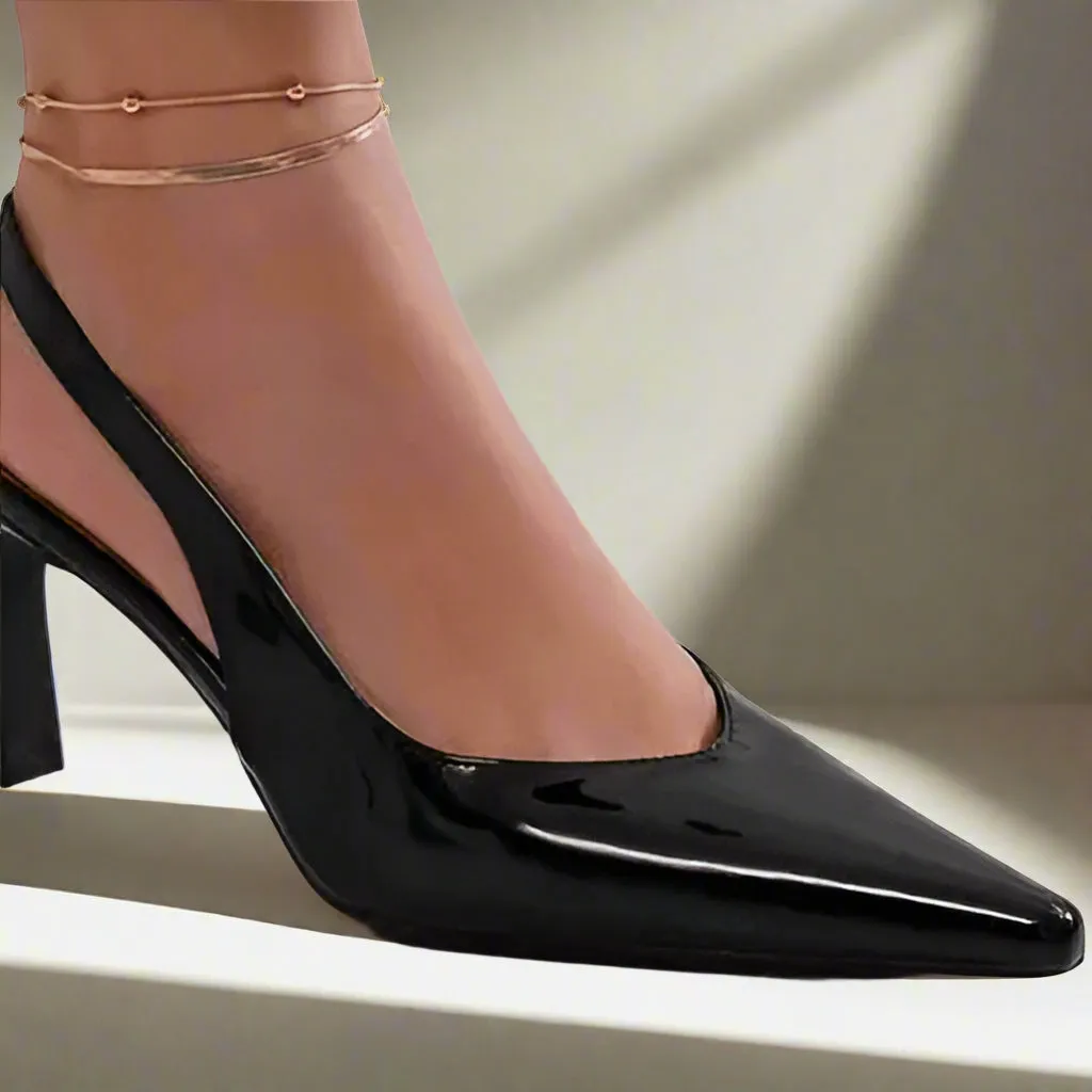 Affirm | Faux Leather Point Toe Slingback Pumps
