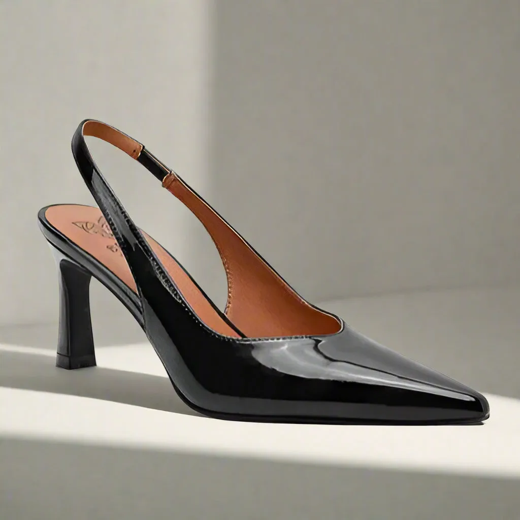 Affirm | Faux Leather Point Toe Slingback Pumps