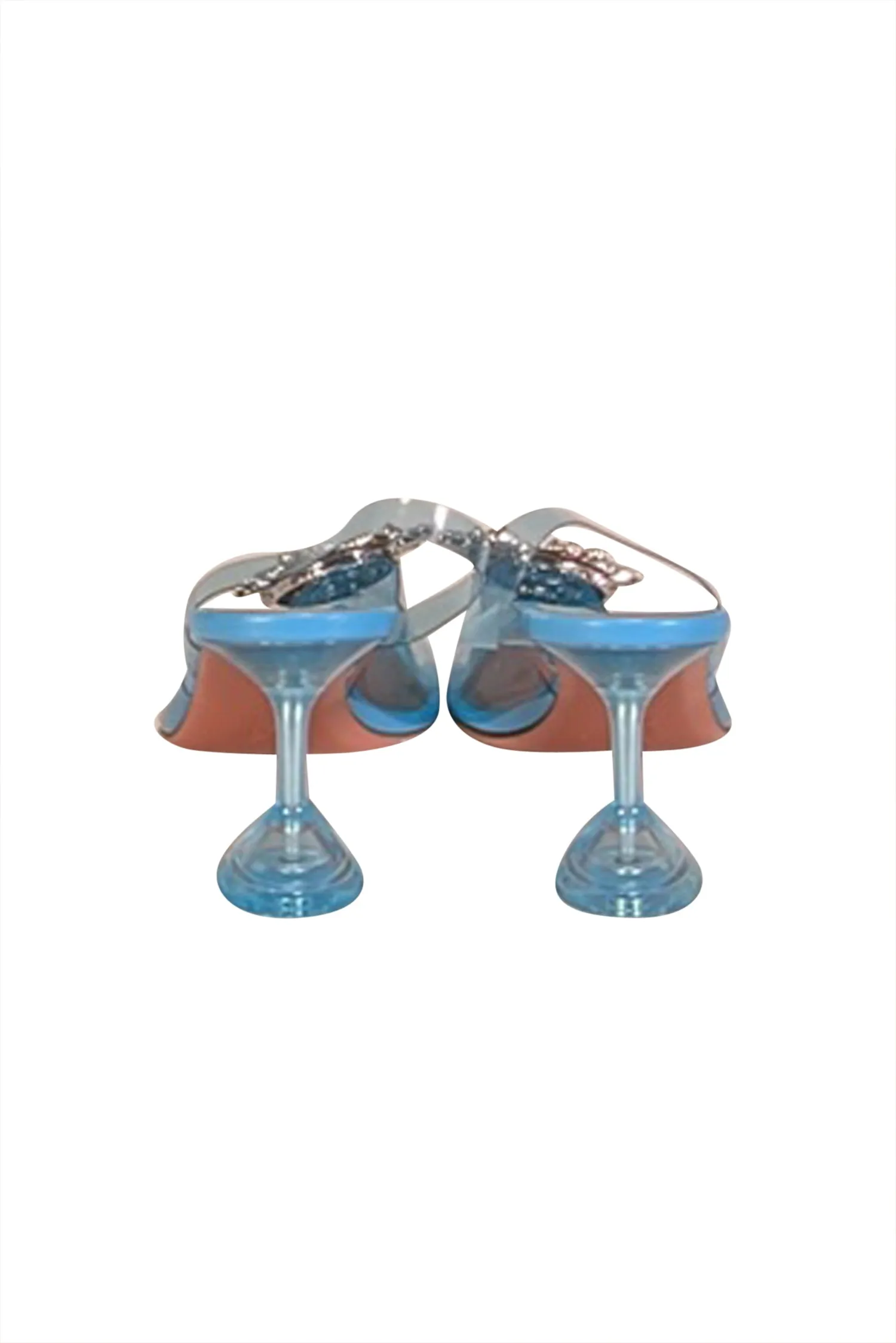 Amina Muaddi - Sky Blue Transparent "Begum 95mm" Pumps Sz 9.5