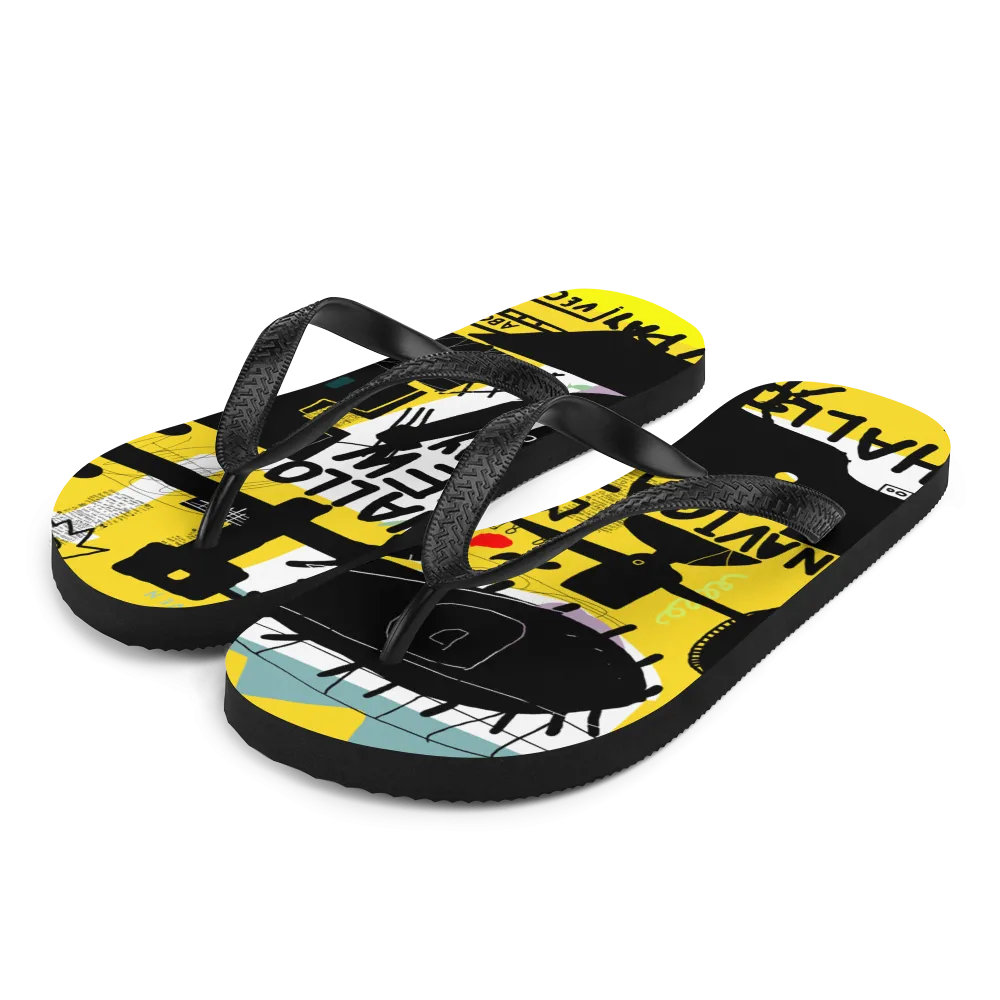 Basquiat Style Flip-Flops