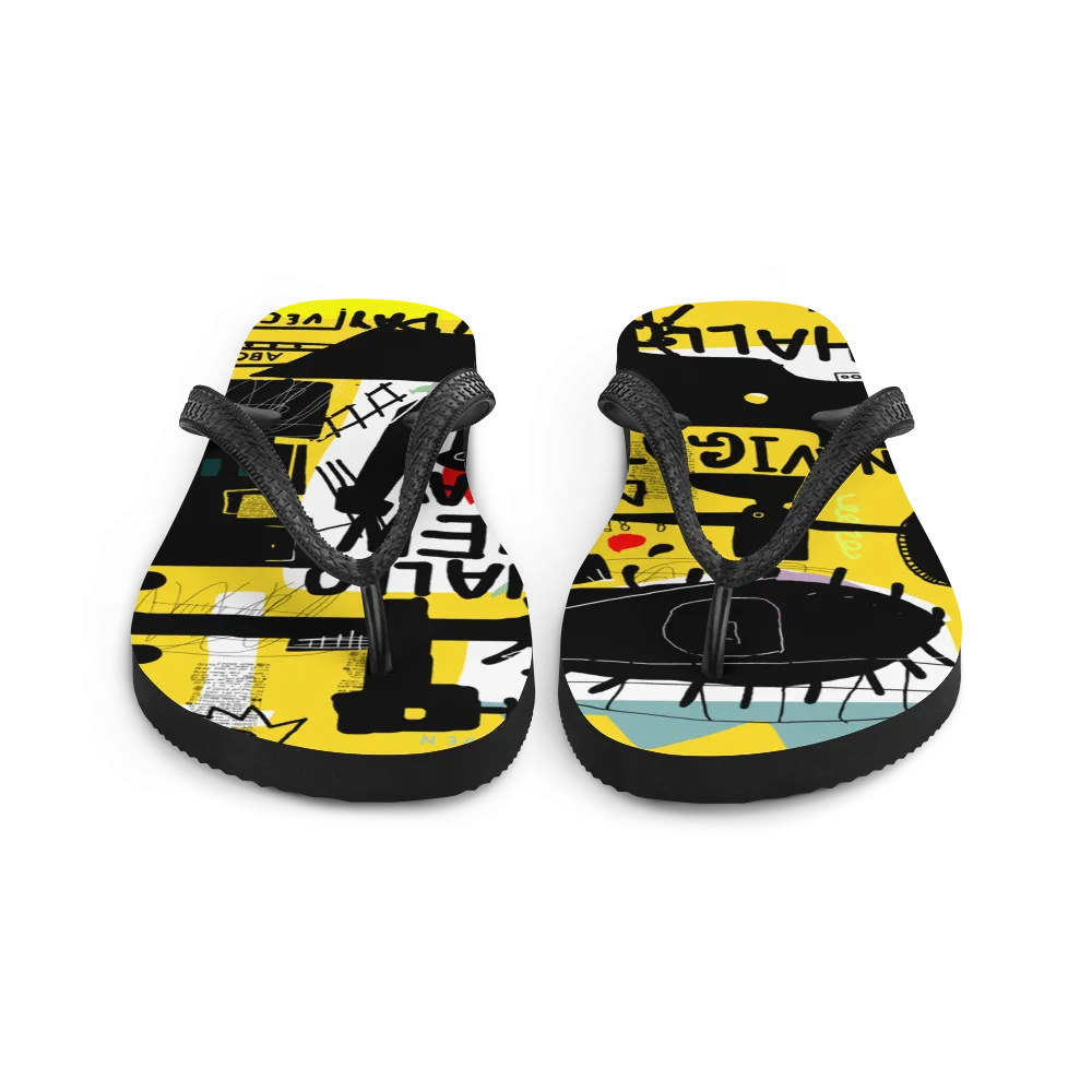 Basquiat Style Flip-Flops