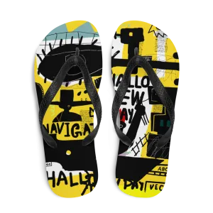 Basquiat Style Flip-Flops