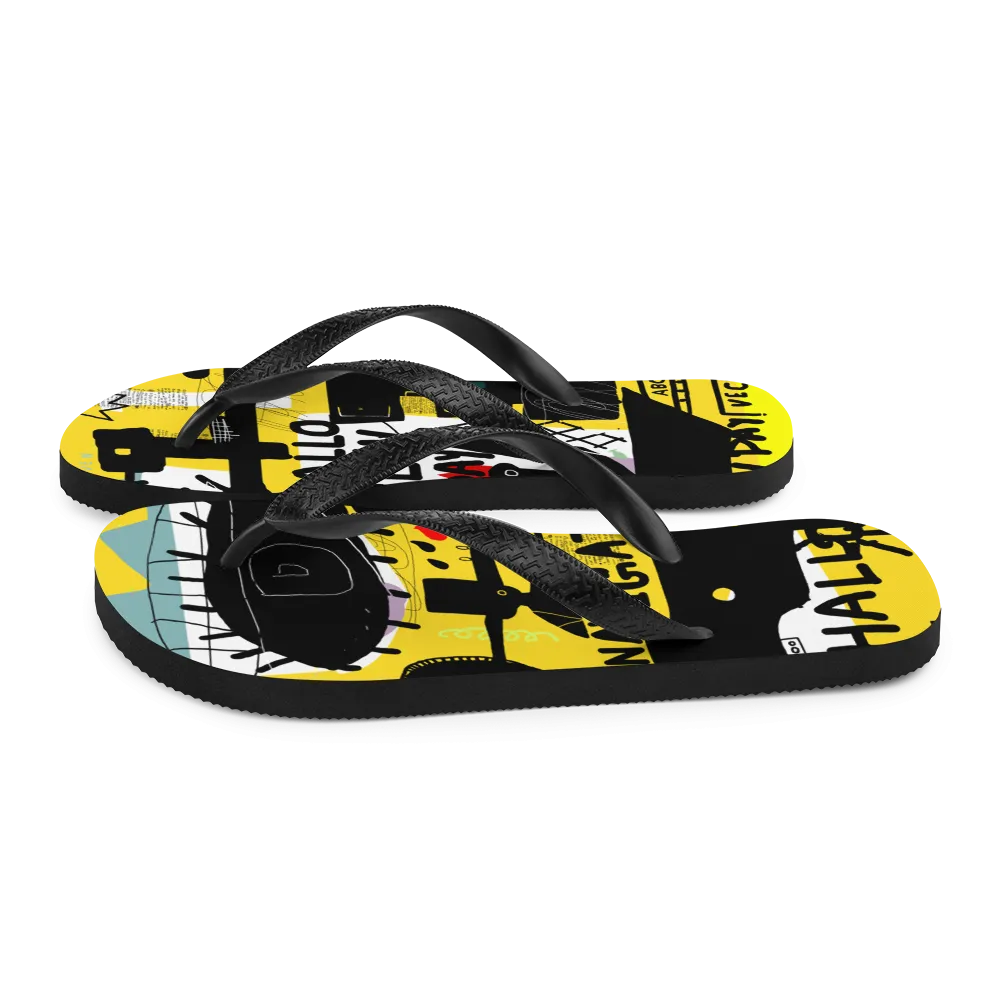 Basquiat Style Flip-Flops