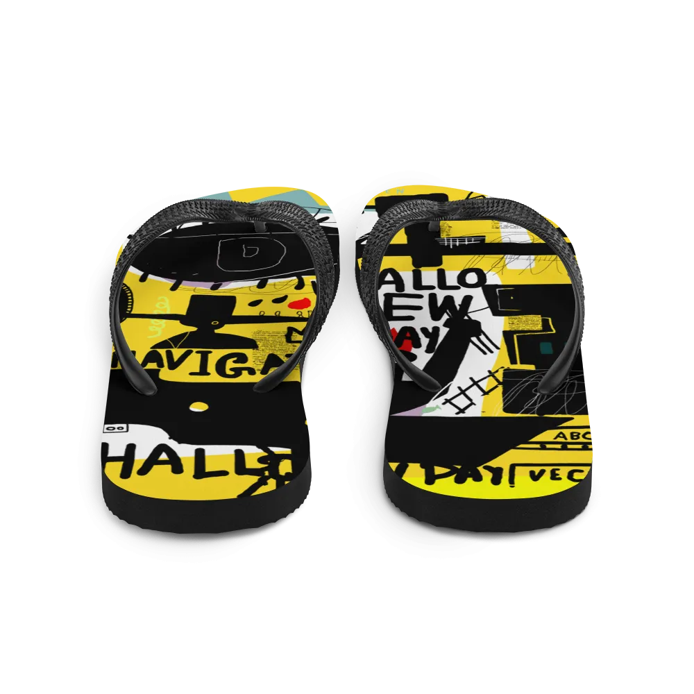 Basquiat Style Flip-Flops