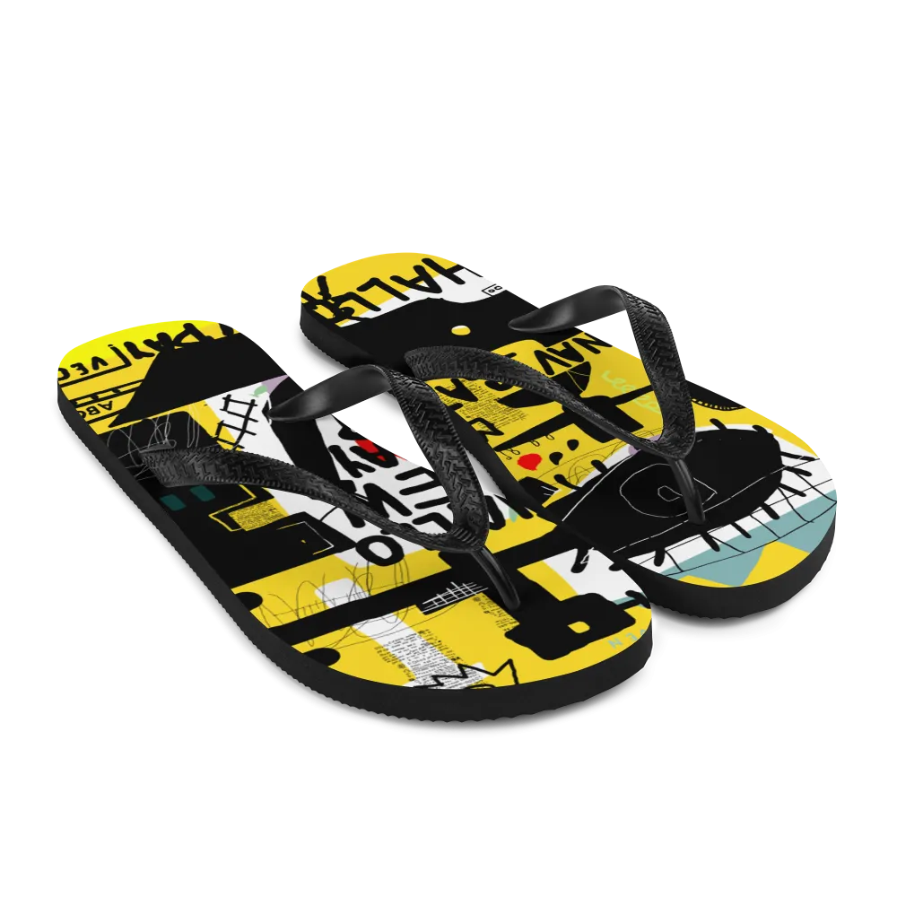 Basquiat Style Flip-Flops