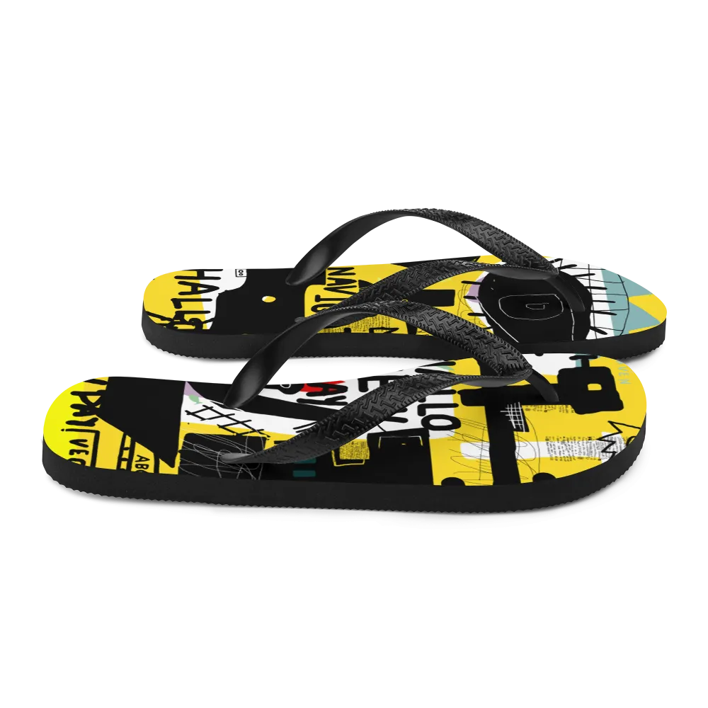 Basquiat Style Flip-Flops