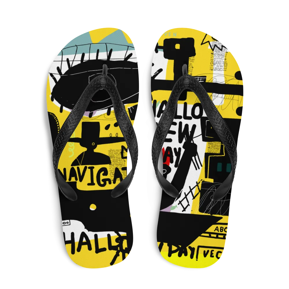 Basquiat Style Flip-Flops