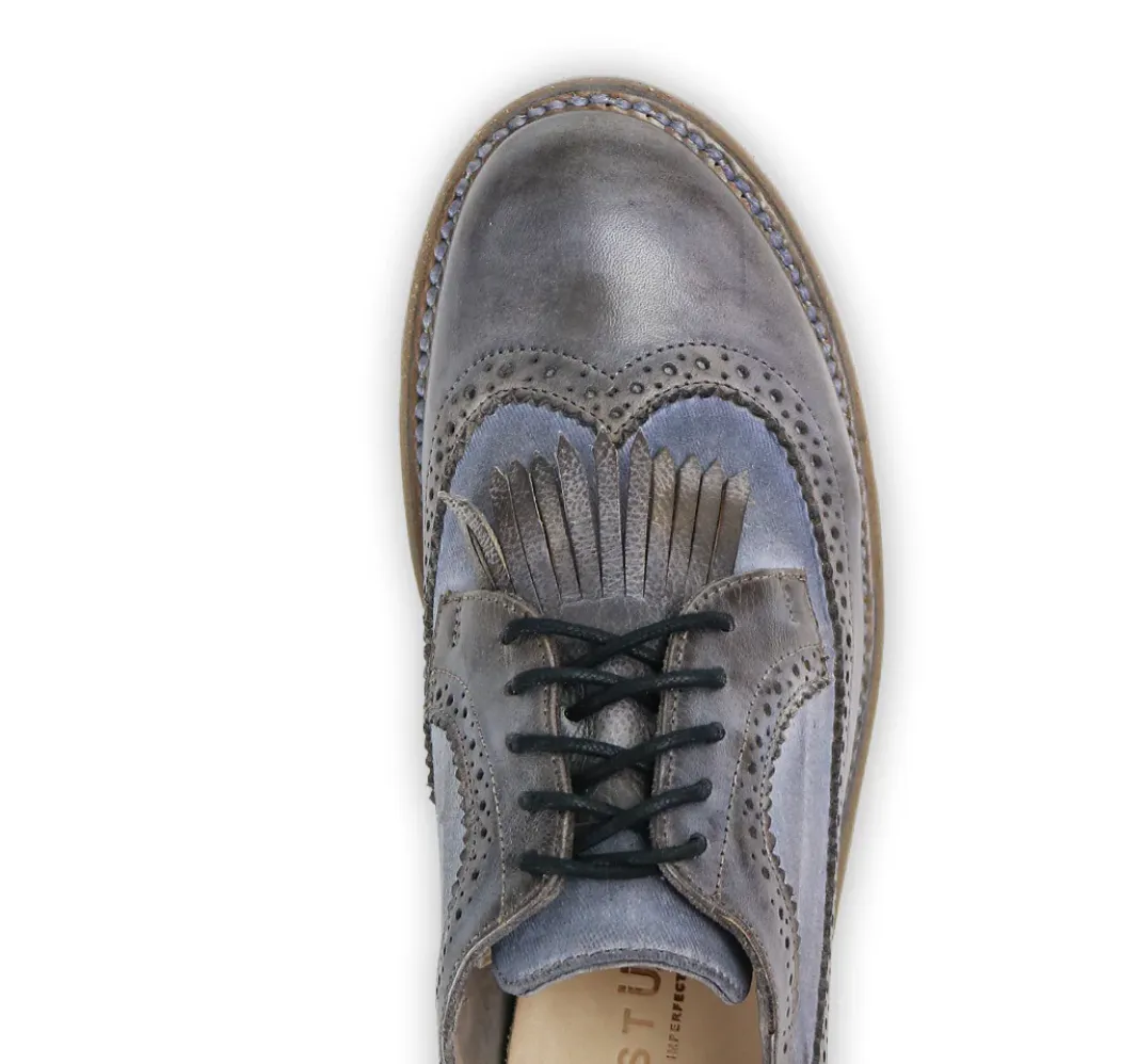 Bedstu Leather Lace Up Oxford Lita K in Alkaline
