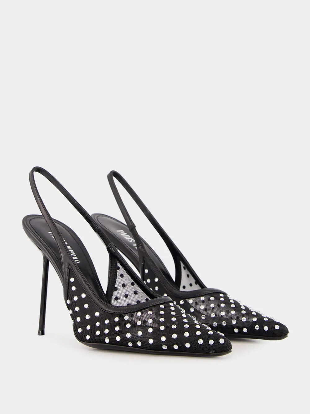 Black Lidia Crystal Slingback