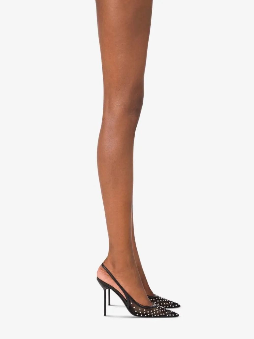 Black Lidia Crystal Slingback