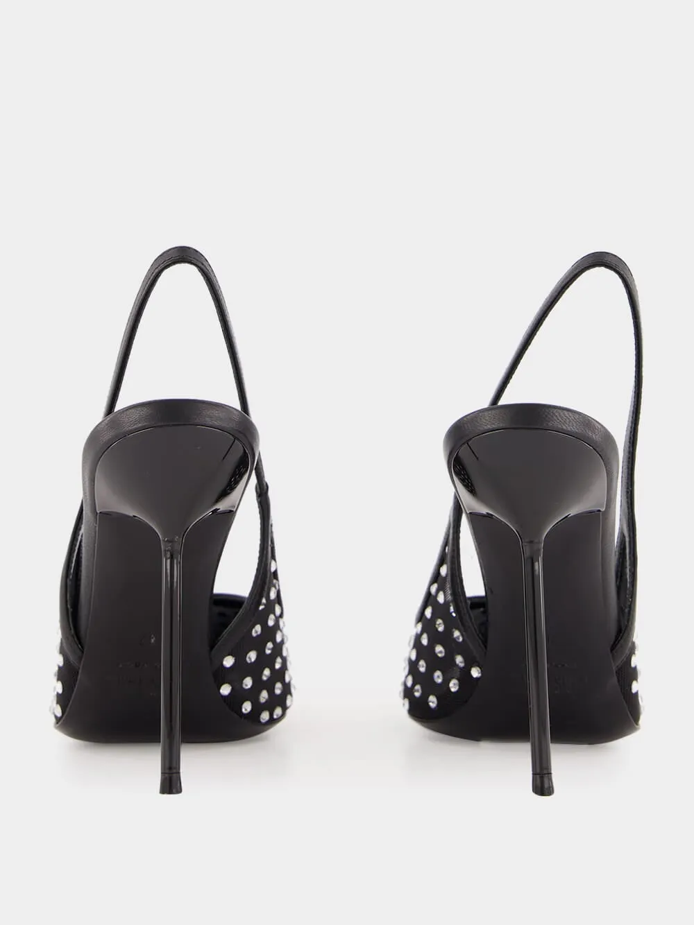 Black Lidia Crystal Slingback