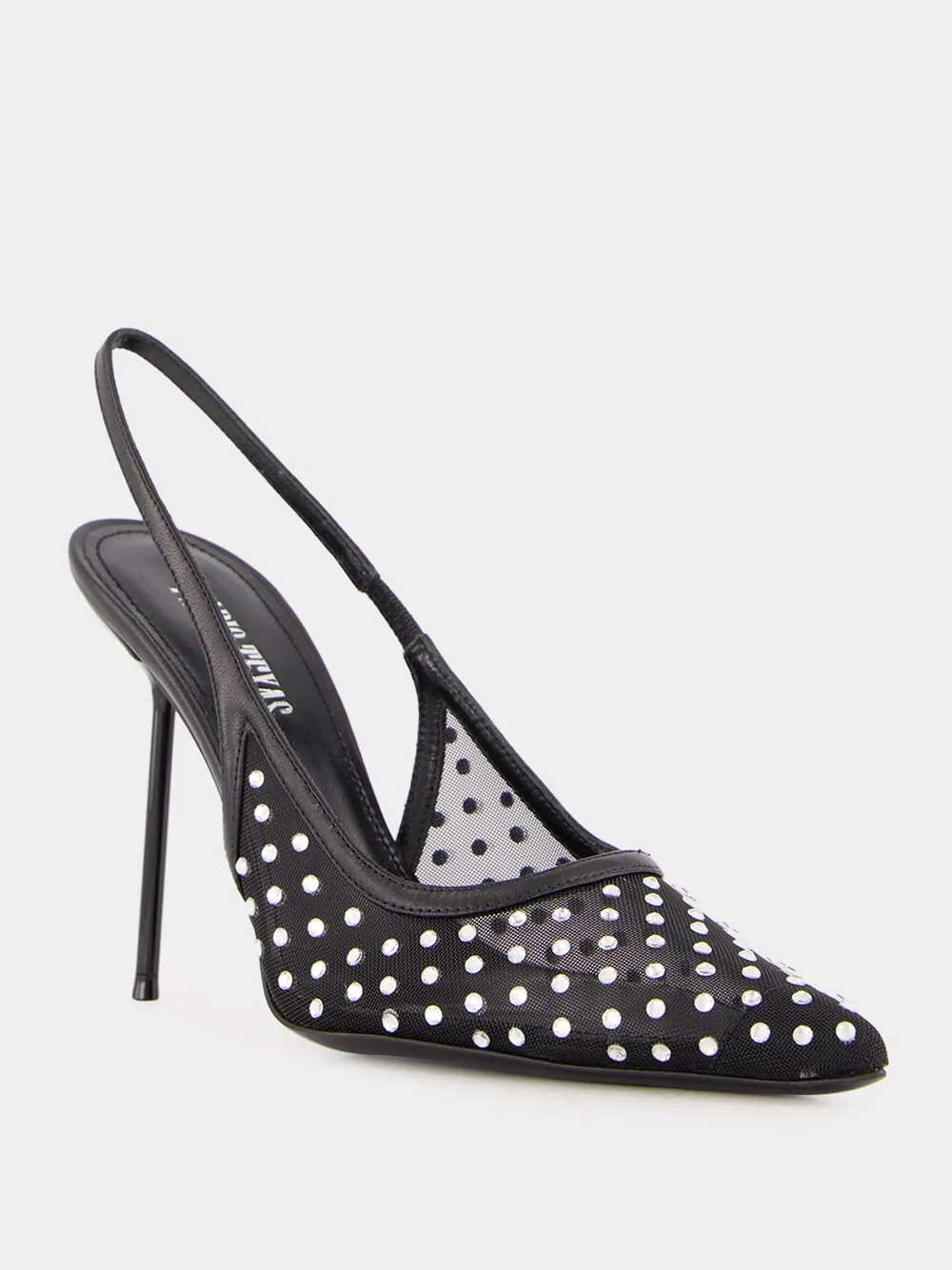 Black Lidia Crystal Slingback