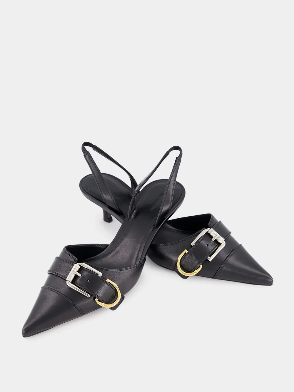 Black Voyou Slingbacks