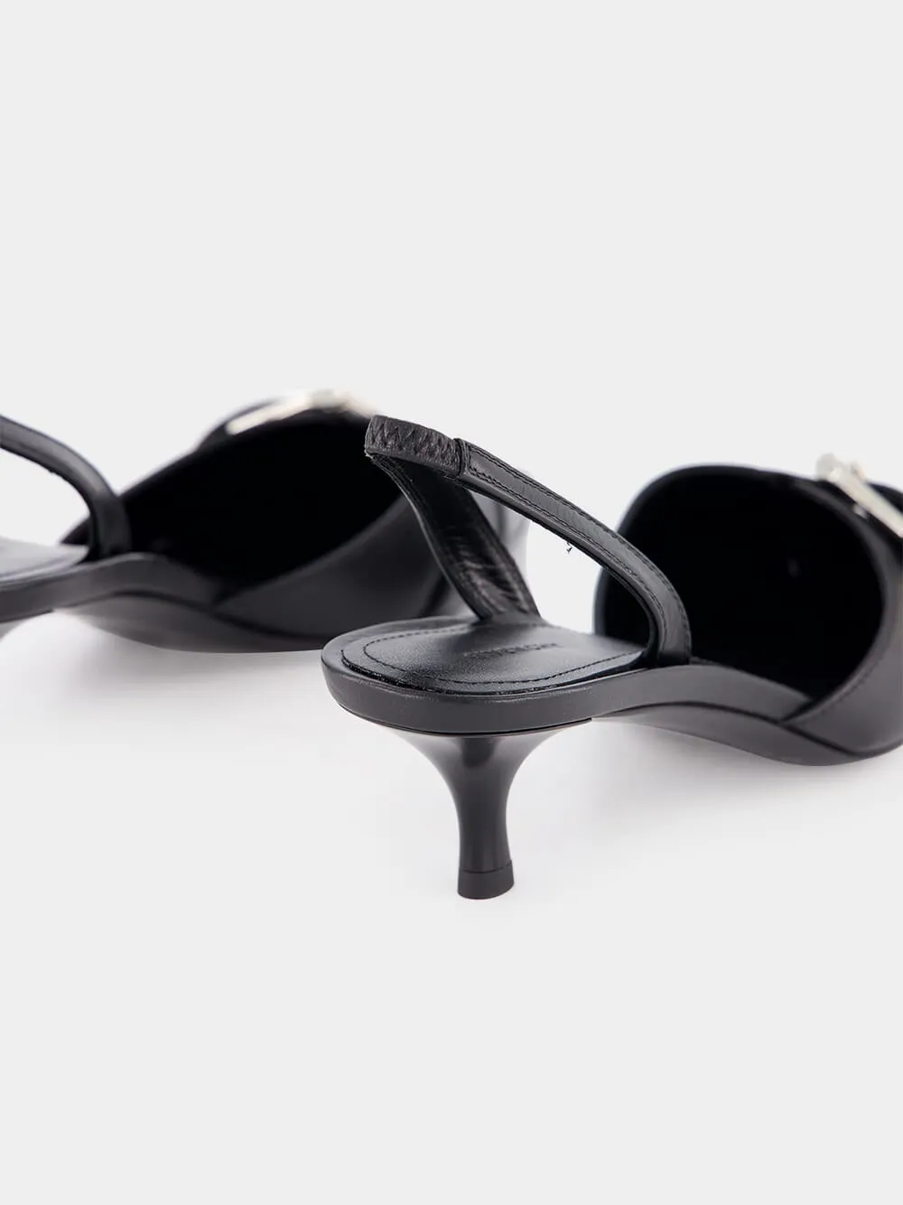 Black Voyou Slingbacks