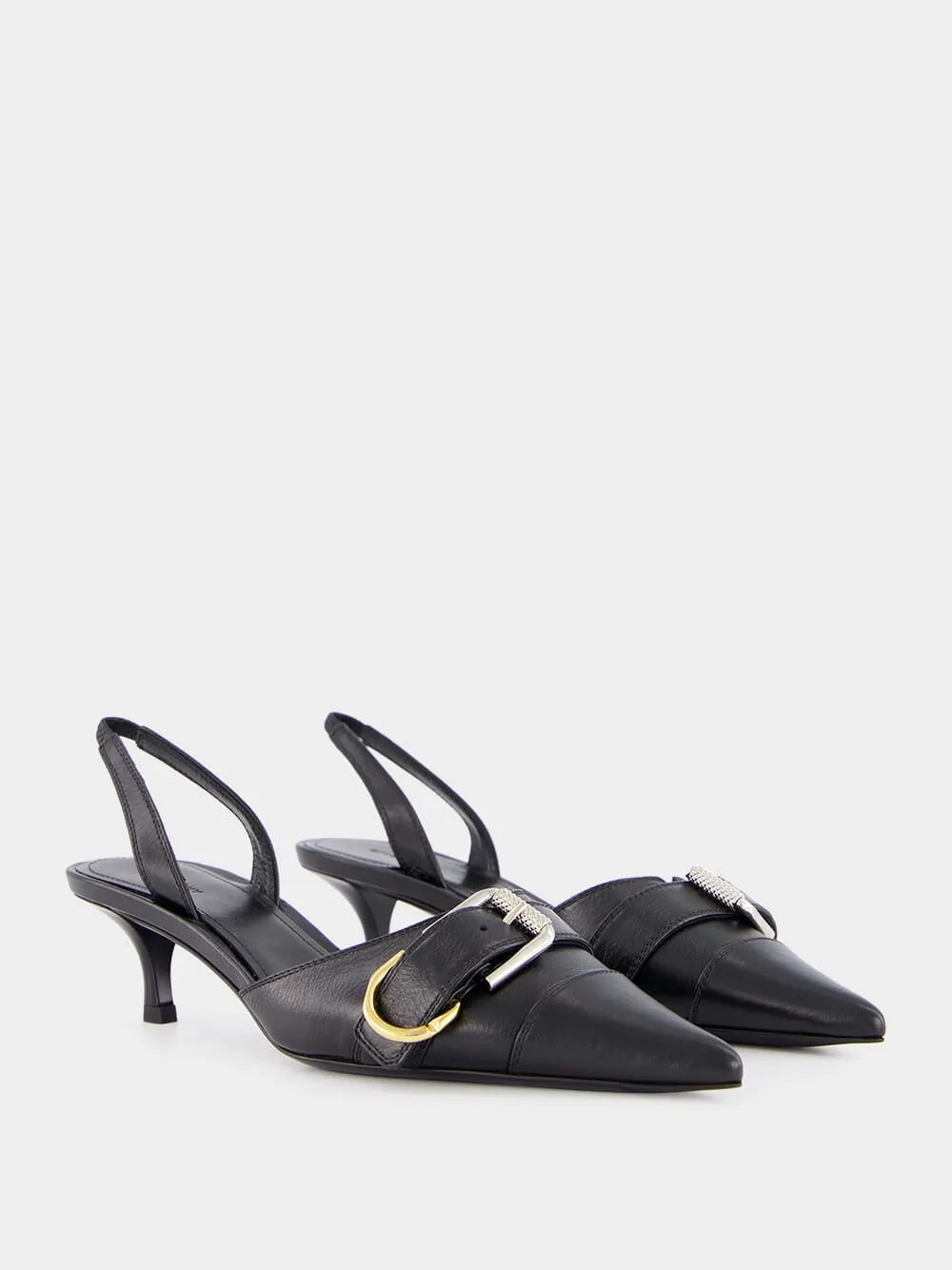Black Voyou Slingbacks