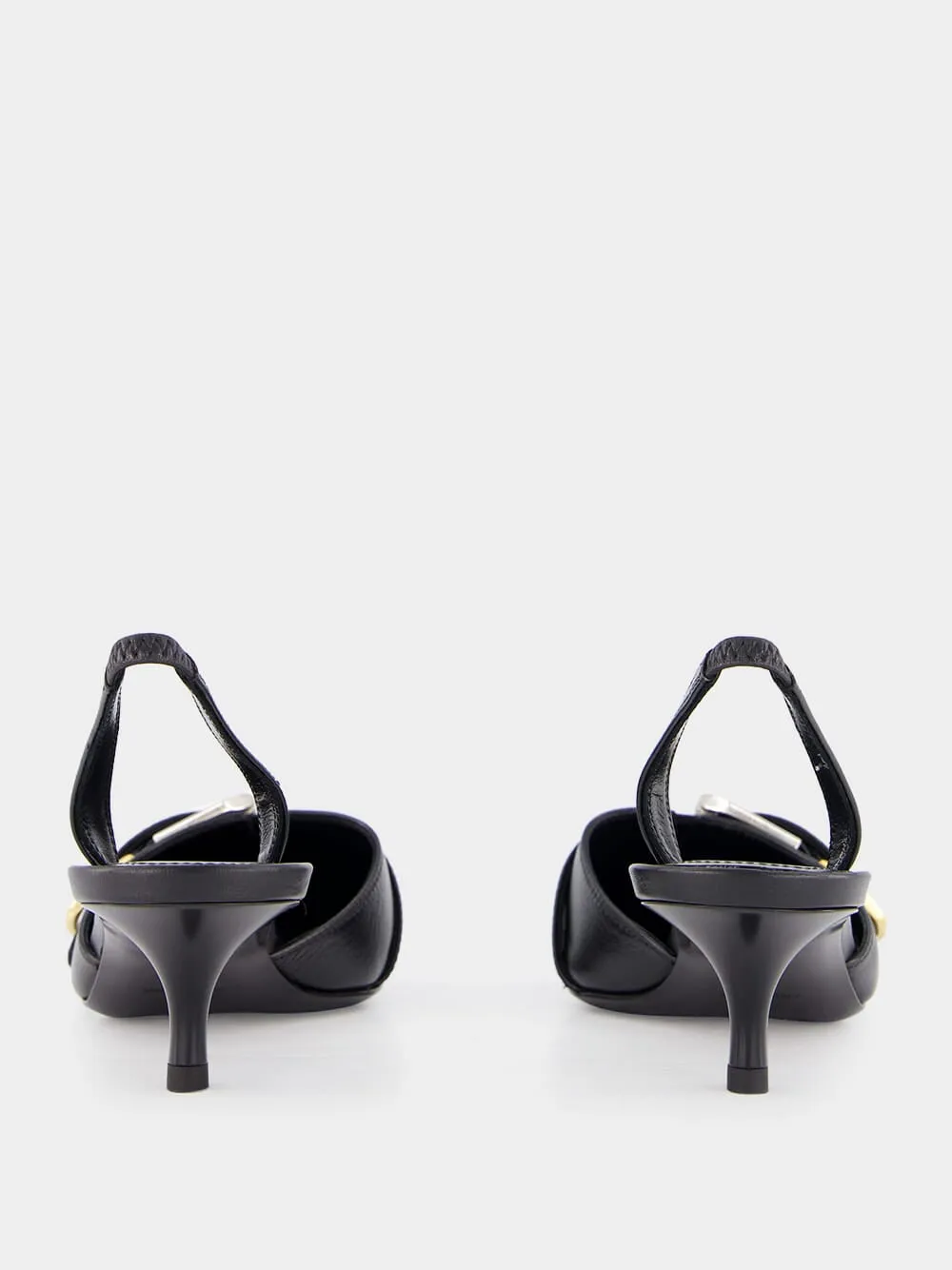 Black Voyou Slingbacks