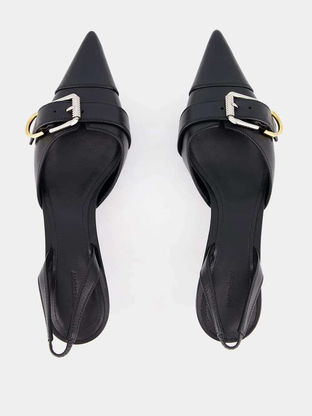 Black Voyou Slingbacks