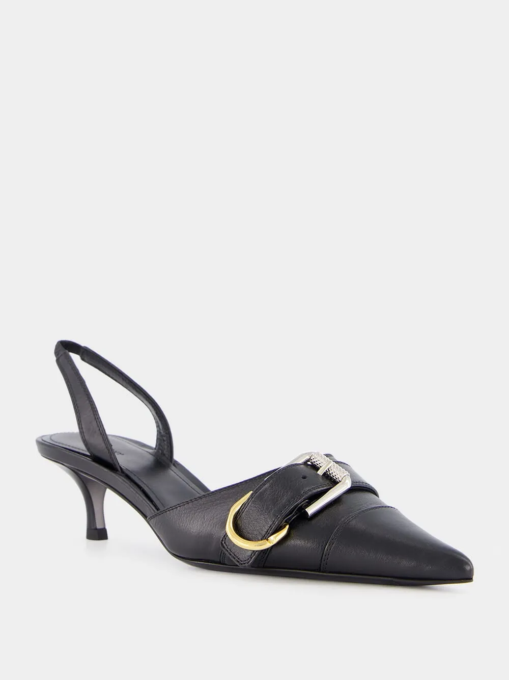 Black Voyou Slingbacks