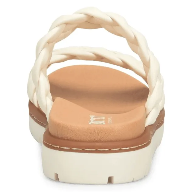 Born Women's Freesia White Leather Braided Strap Sandals BR0048101-WHT