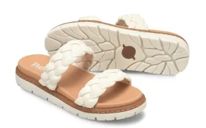 Born Women's Freesia White Leather Braided Strap Sandals BR0048101-WHT