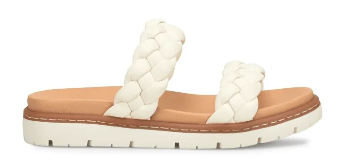 Born Women's Freesia White Leather Braided Strap Sandals BR0048101-WHT