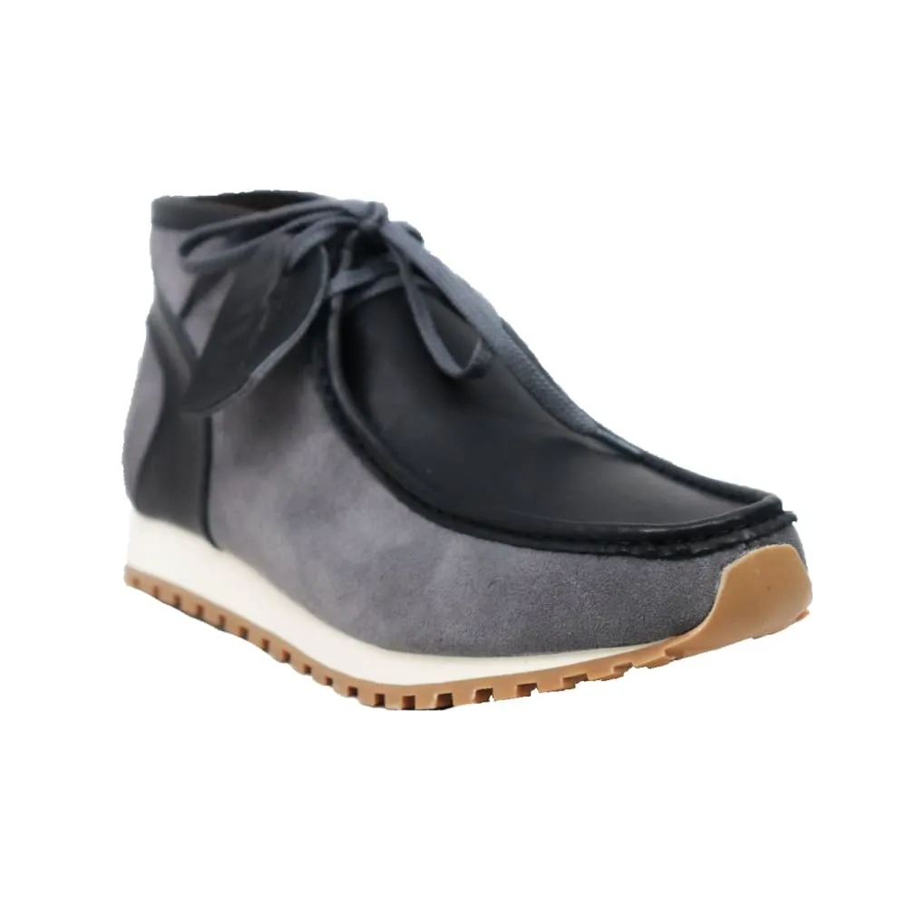 British Walkers New Castle Gt Wallabee Boots Men's Gray Suede and Black Leather