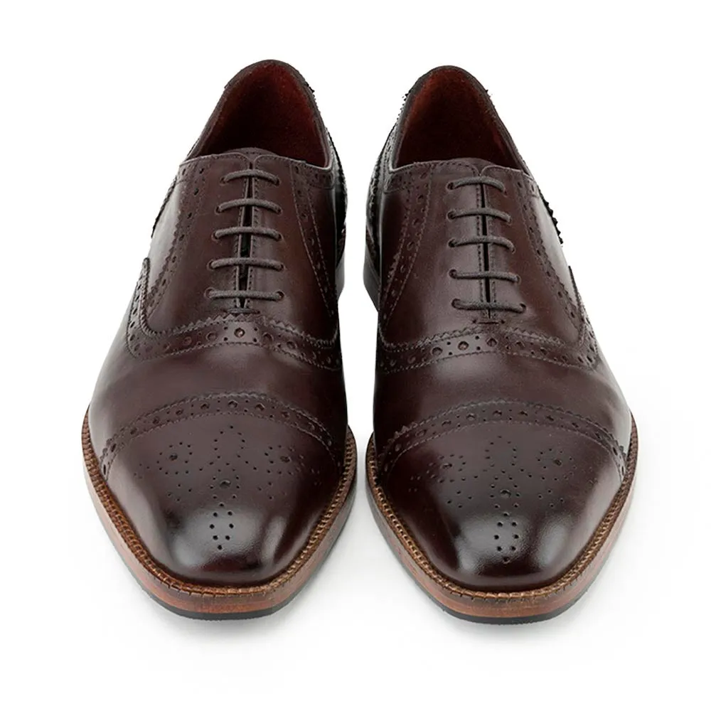 Brown Classic Welted Captoe Oxfords