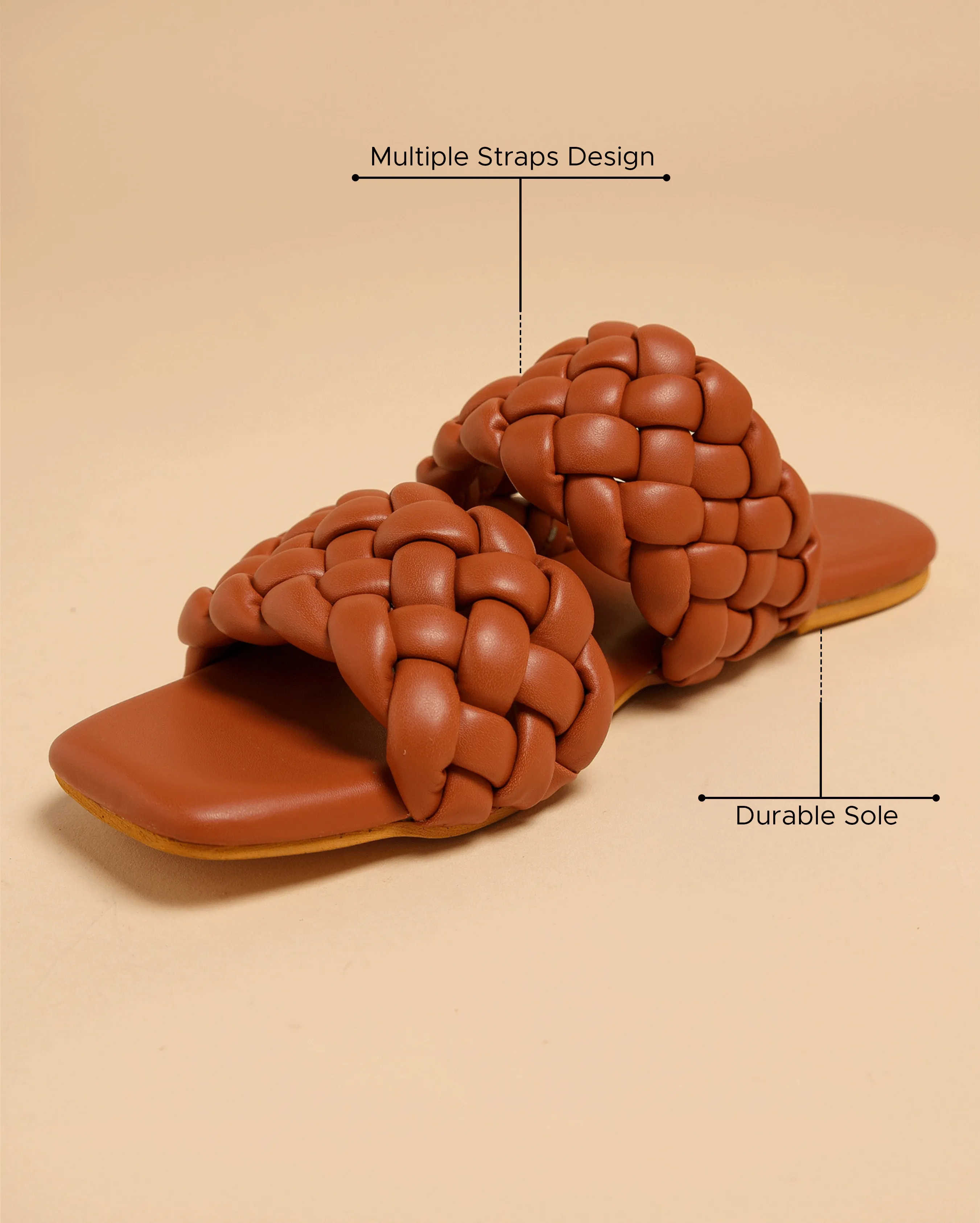 Chocolate Island Braided Flats