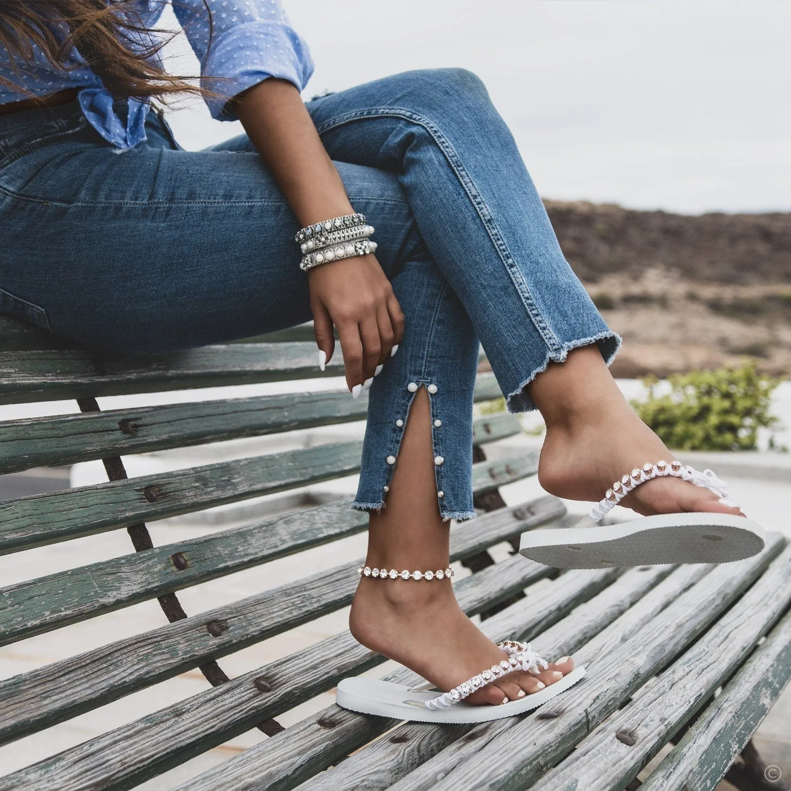 Crystal Flip Flops