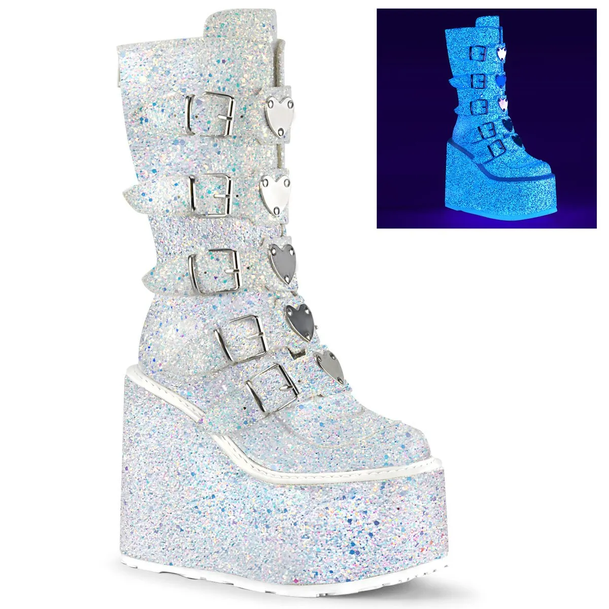DemoniaCult Swing 230G Womens Platform Calf Length Boots