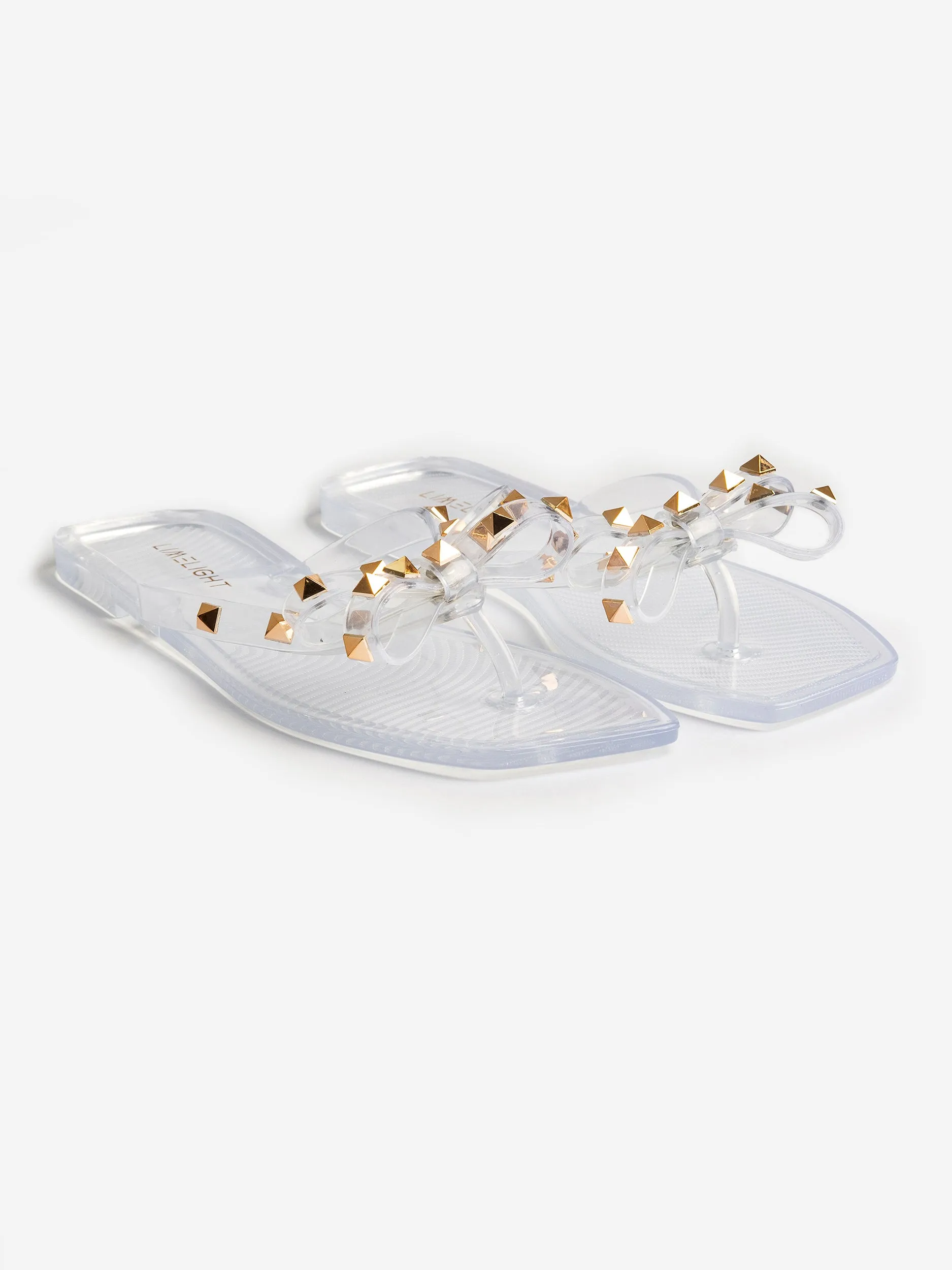 Embellished Bow Tie Flip Flops