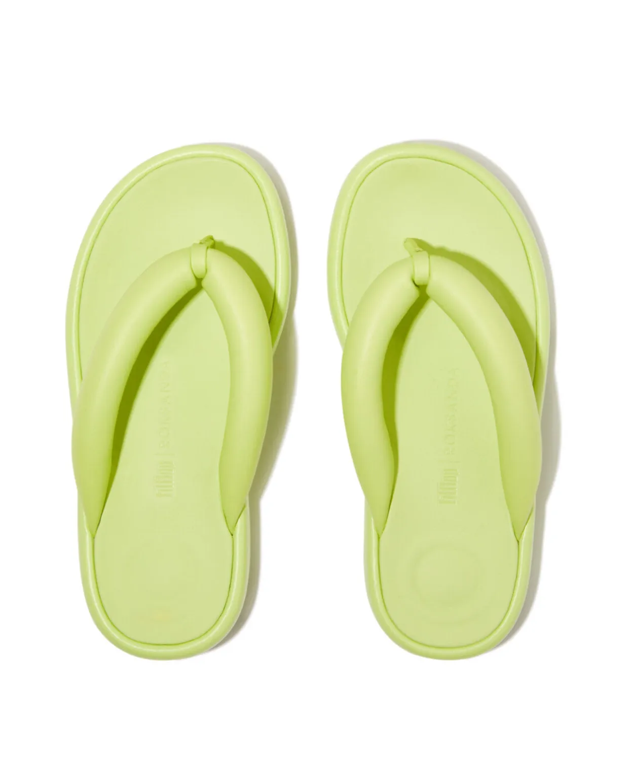 Fitflop IQushion D-Luxe x Roksanda Padded leather Flip Flops Lime