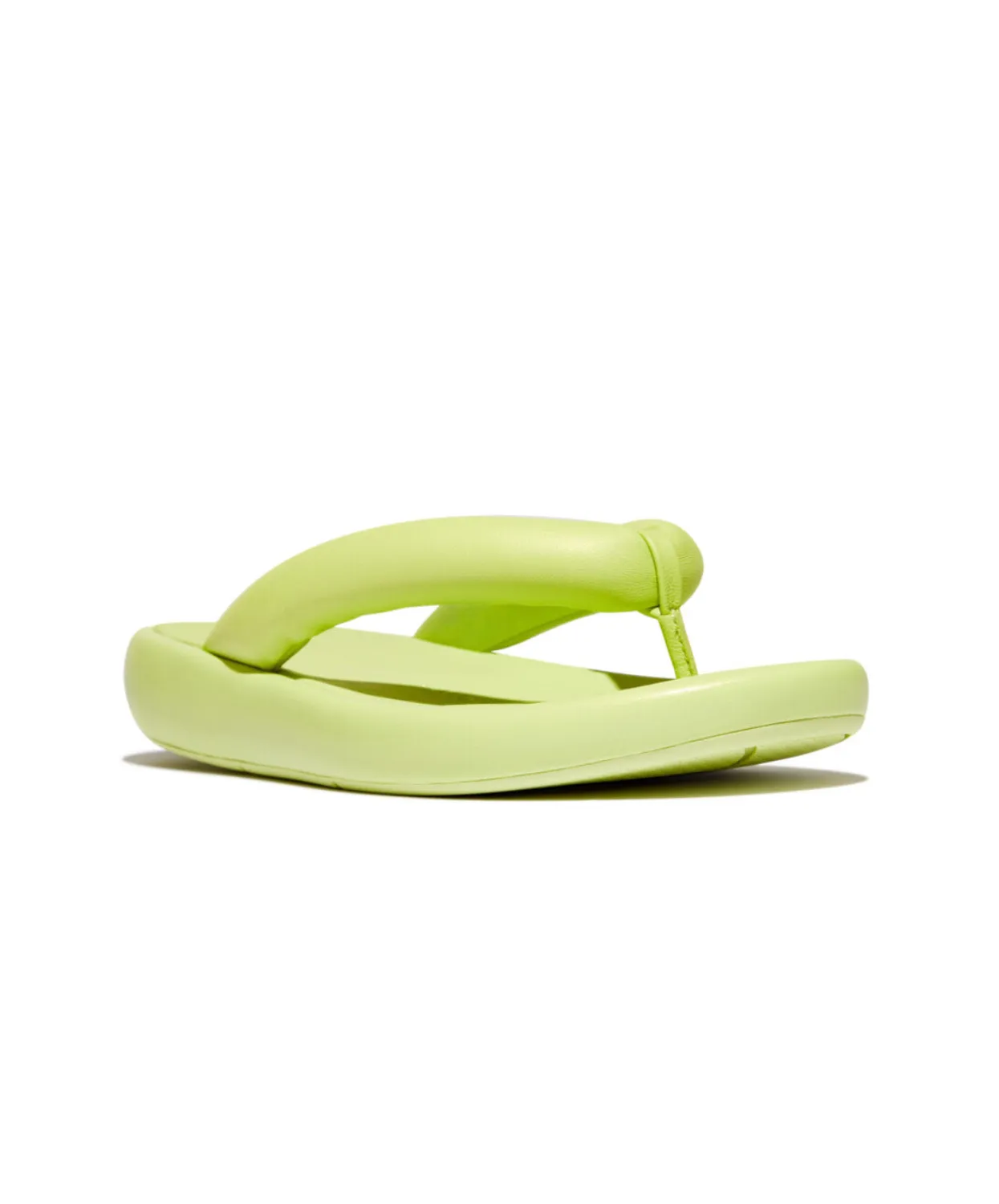 Fitflop IQushion D-Luxe x Roksanda Padded leather Flip Flops Lime