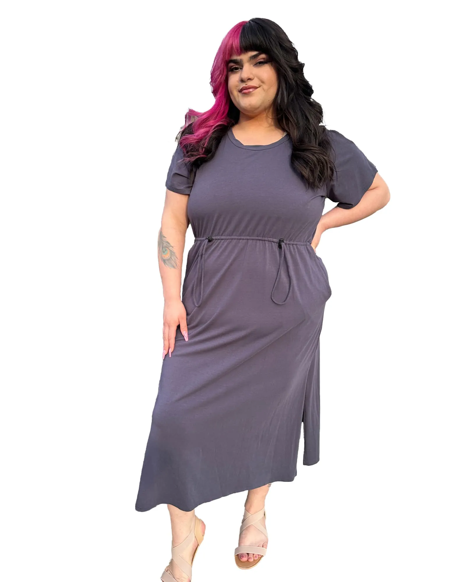 Flutter Sleeve A-Line Dress | Dusty Violet