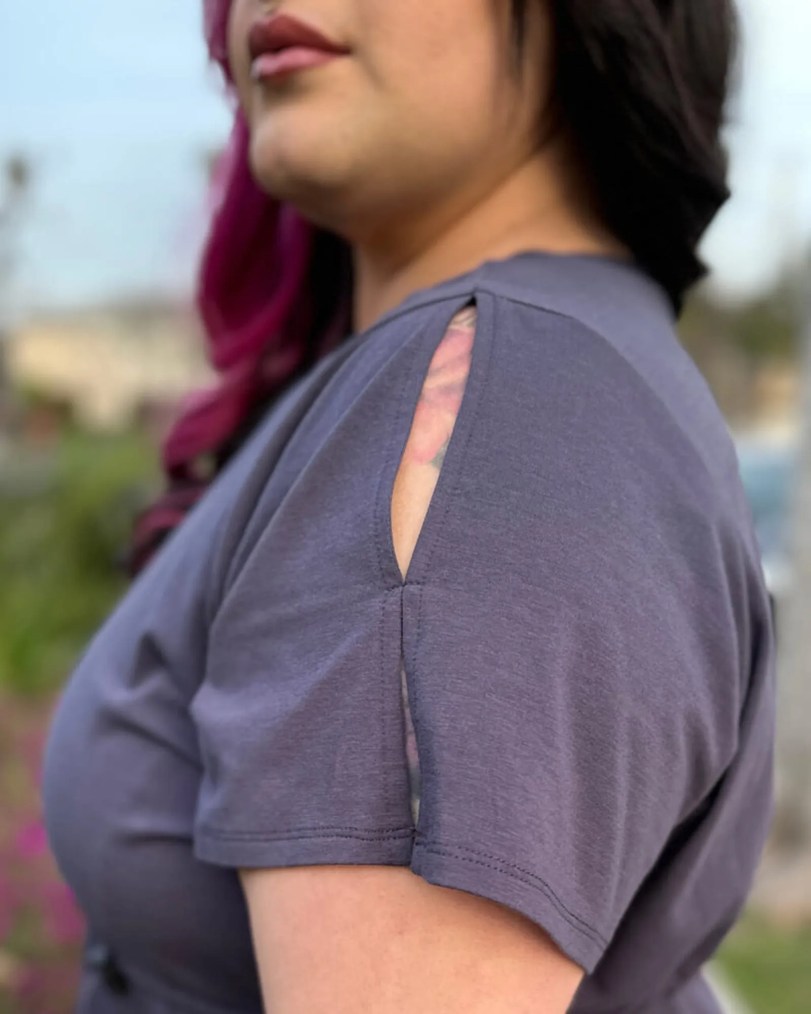 Flutter Sleeve A-Line Dress | Dusty Violet