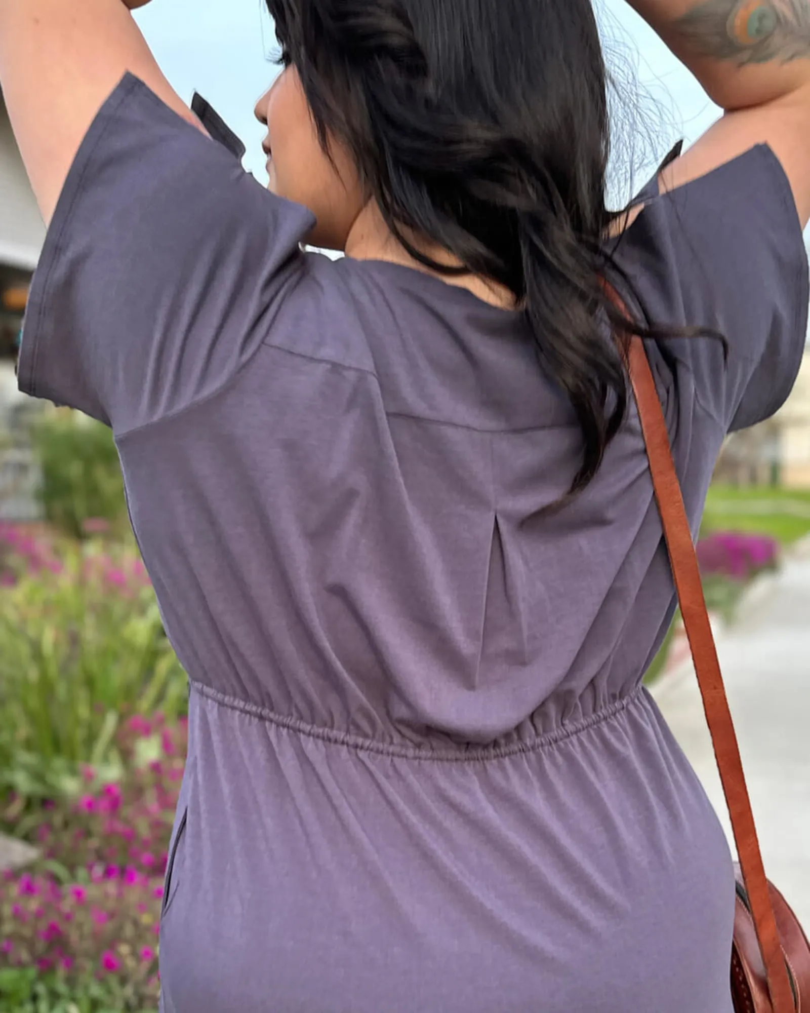 Flutter Sleeve A-Line Dress | Dusty Violet