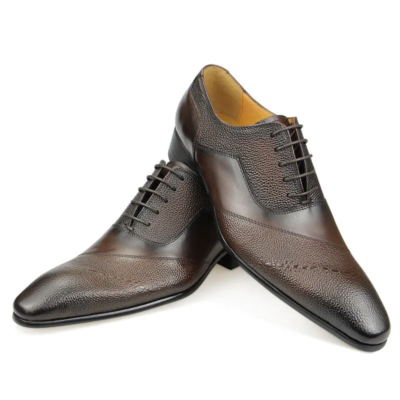 Francis - Dark Academia Dress Oxford Classic Gentleman Style Lace Up Pointed Leather Shoes