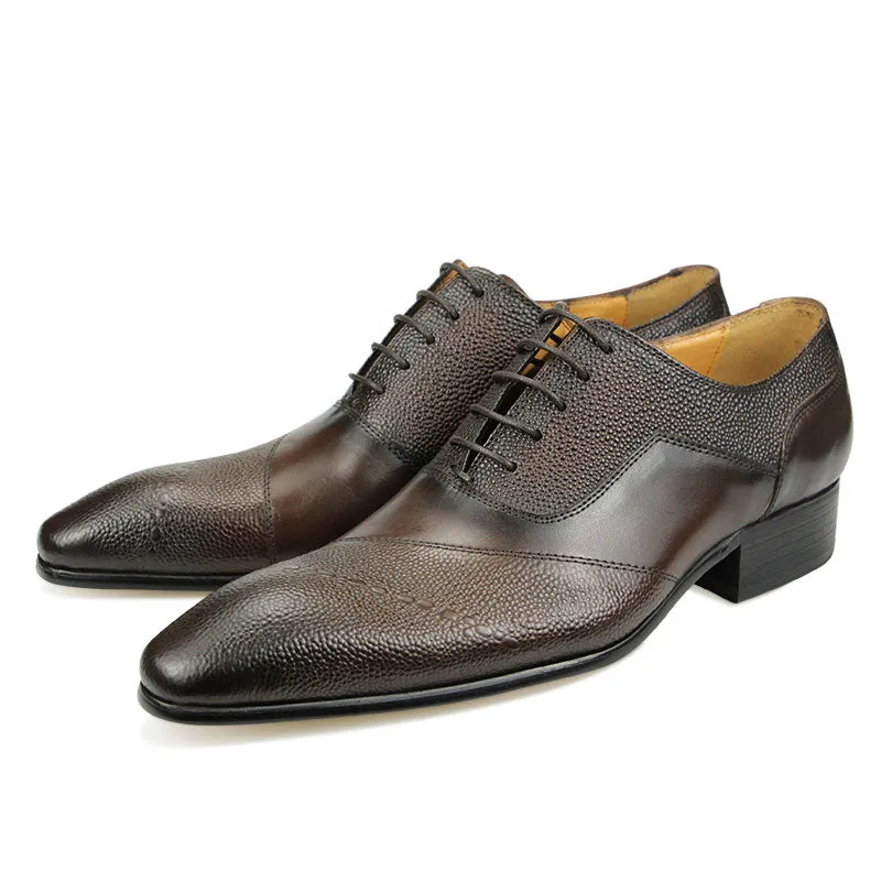 Francis - Dark Academia Dress Oxford Classic Gentleman Style Lace Up Pointed Leather Shoes