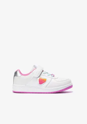 Girl's White Solar With Lights Sneakers