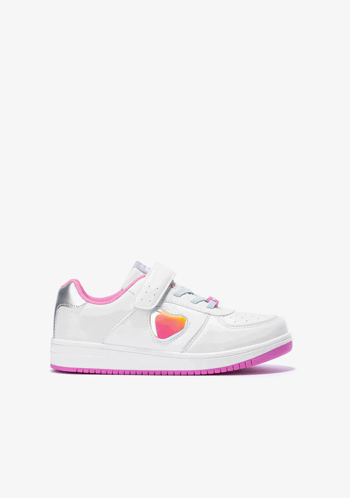 Girl's White Solar With Lights Sneakers