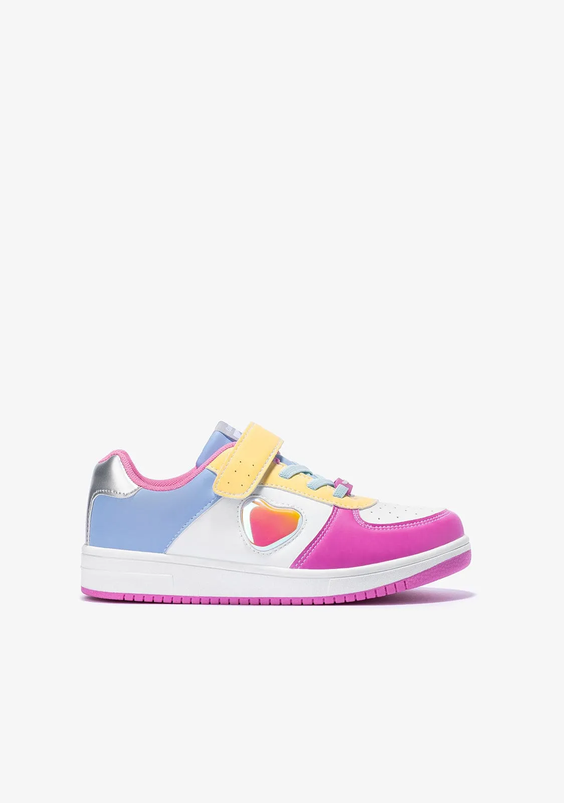 Girl's White Solar With Lights Sneakers