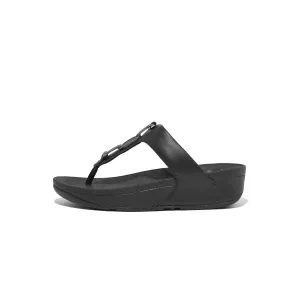 HALLYE Chain Leather Toe-Post Sandals