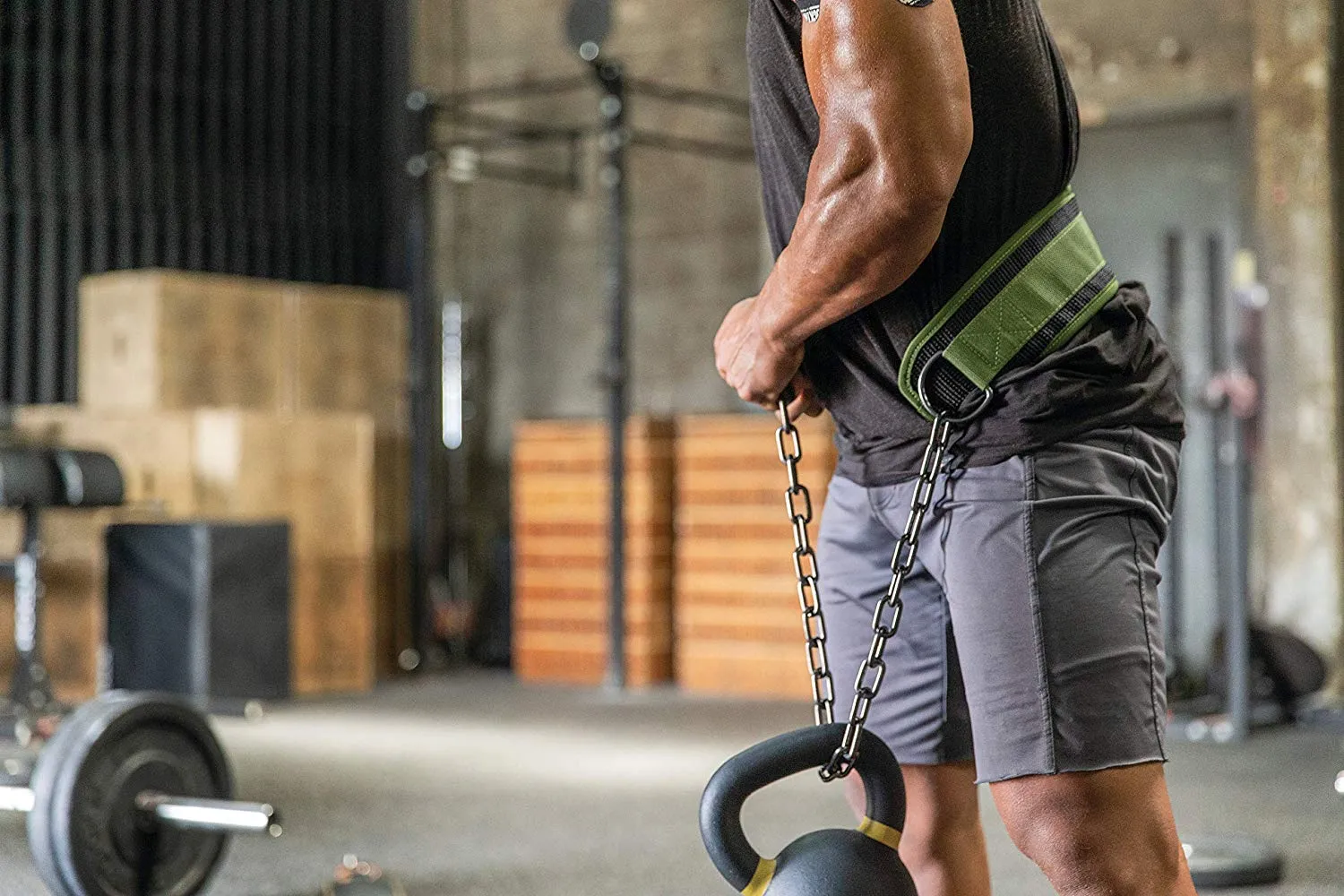 Harbinger Polypropylene Dip Belt with Steel Chain | Color Green