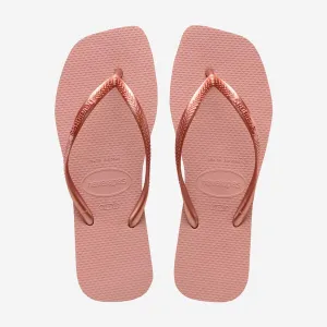 Havaianas Square Logo Metallic Flip Flops - Ballet Rose