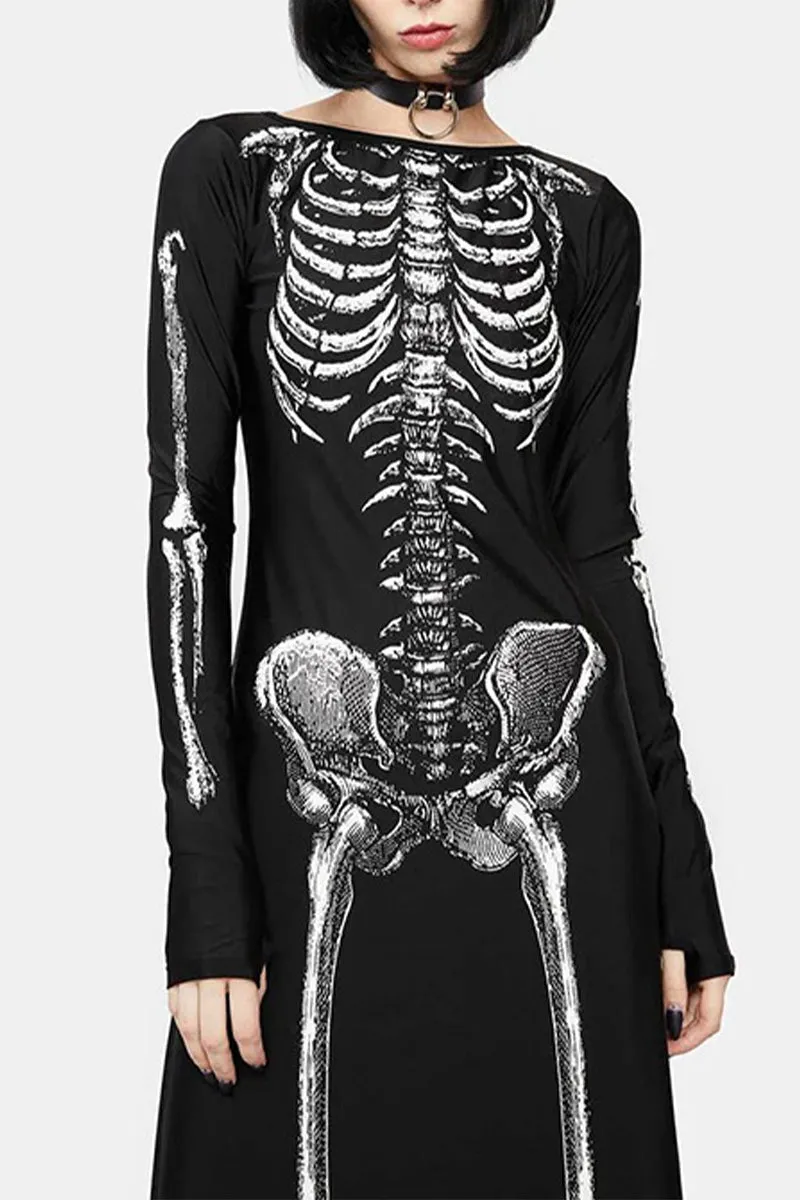 HBS1326 Skeleton Maxi Dress
