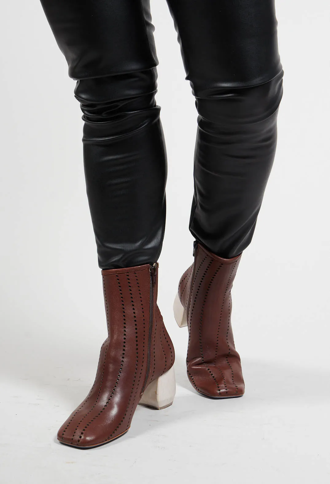 Heeled Ankle Boots in Slight Cuoio