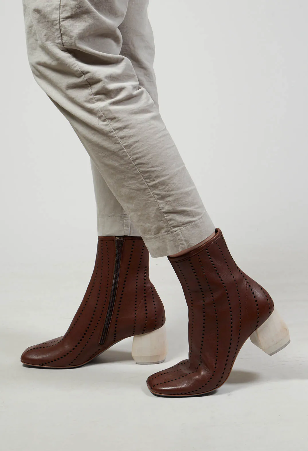 Heeled Ankle Boots in Slight Cuoio