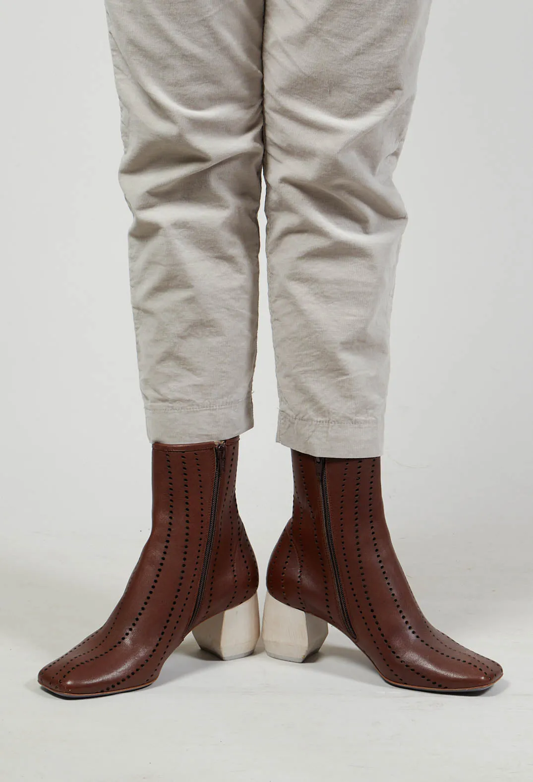 Heeled Ankle Boots in Slight Cuoio
